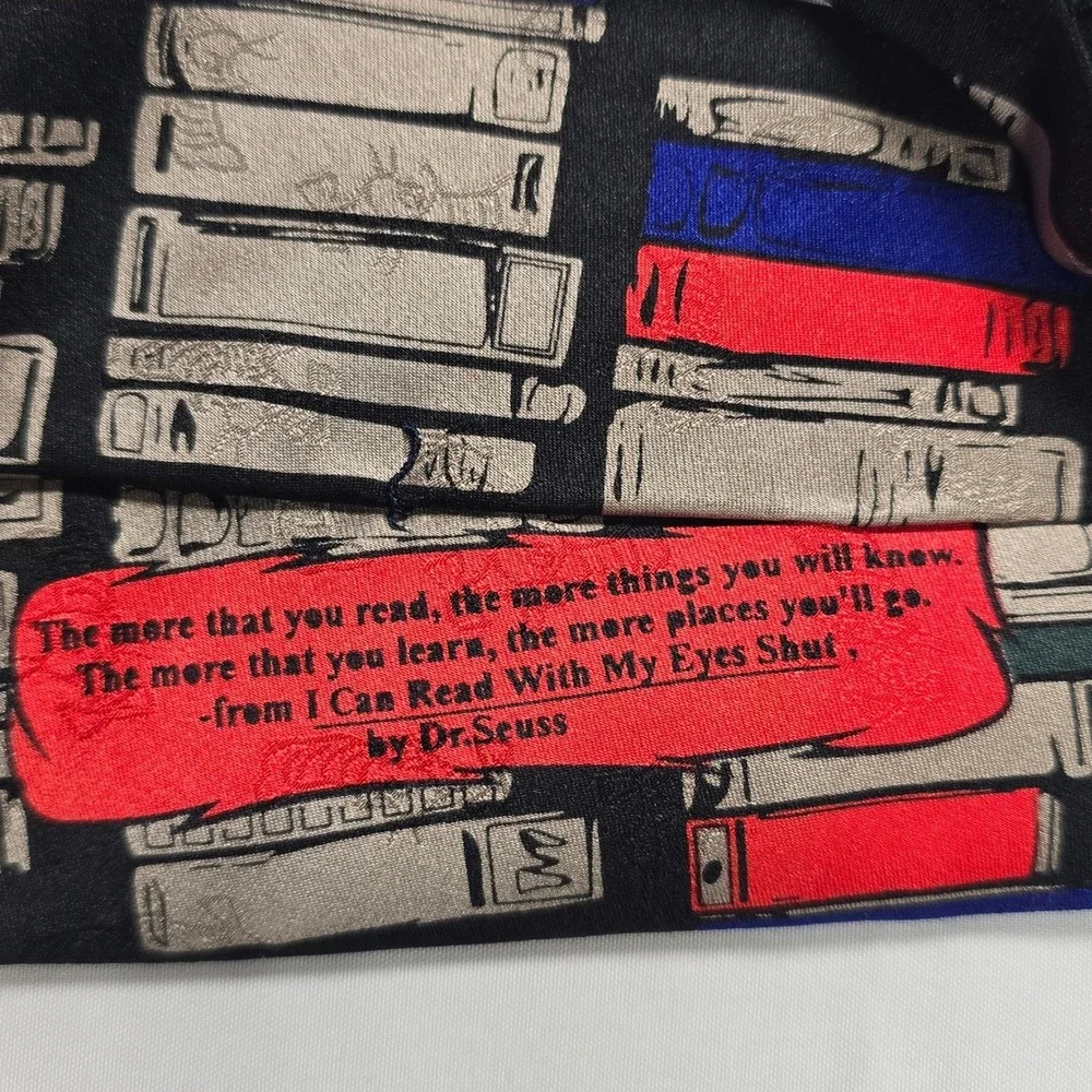 Dr. Seuss Cat in the Hat Library‎ Books Silk Tie Teacher Book Lover Novelty